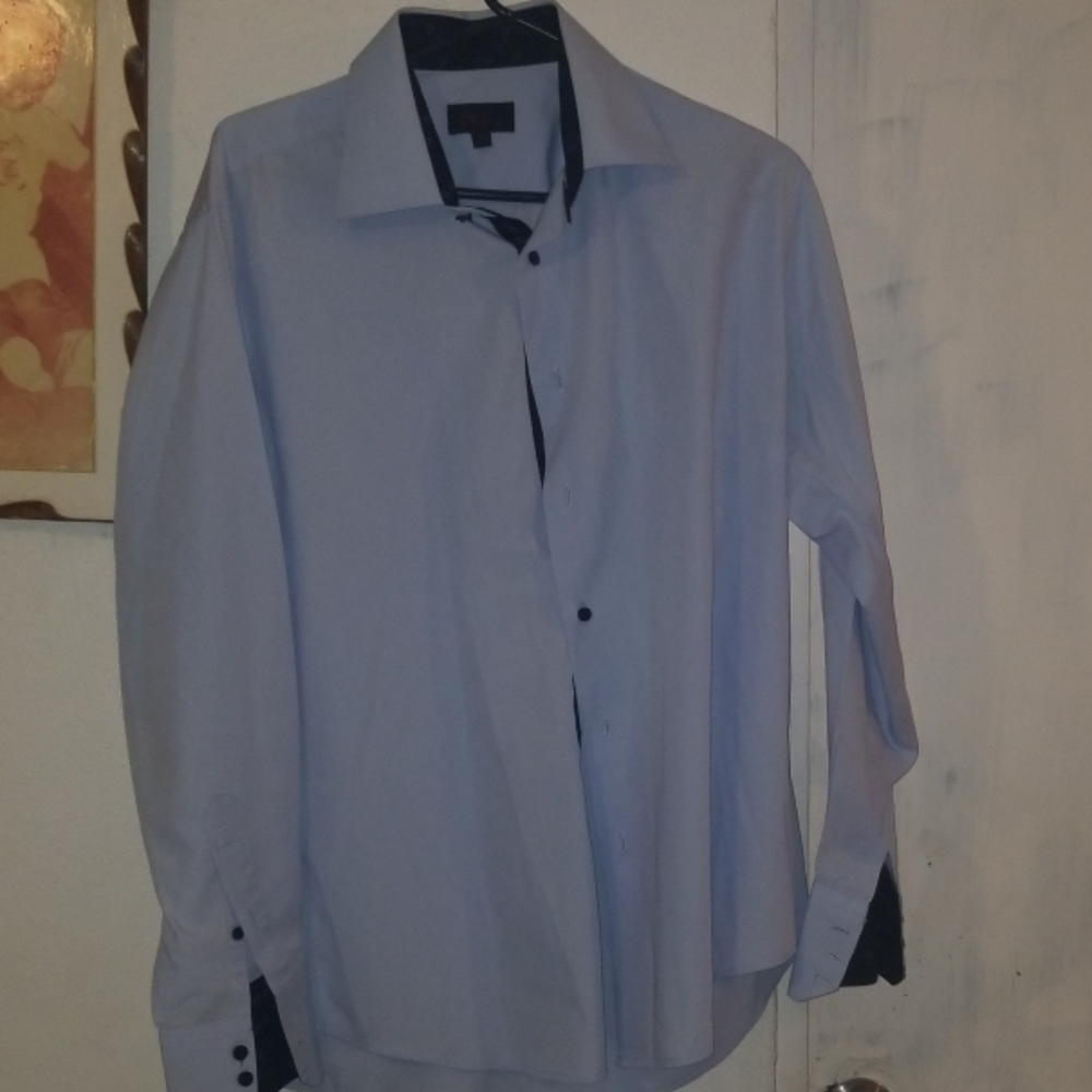 STUDIO 10 SHIRT LONG SLEVE BLUE SIZE LARGE